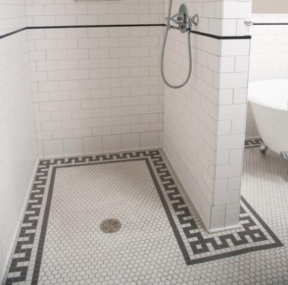 mosaic tile bathroom floor