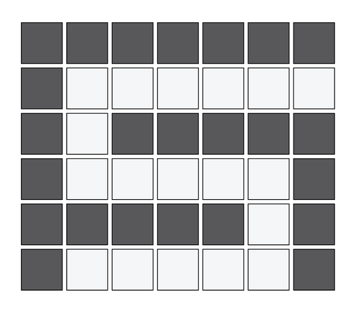 [SMc20G71] Corinthian Greek key border outside corner in Arctic/Charcoal - 3/4" squares