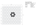 Charcoal Daisy Pattern - 1"Hex in Arctic background
