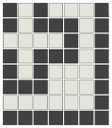 Doric Greek key border inside corner in White/Black - 3/4" squares