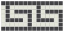 Corinthian Greek key border in White/Black - 3/4" squares