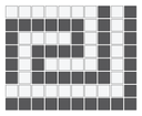 Ionic Greek key border inside corner in Arctic/Charcoal - 3/4" squares