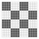 checkerboard mosaic in Arctic/Charcoal - 3/4" squares